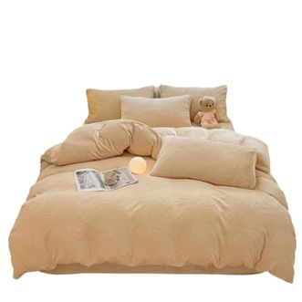 啄木鸟/Plover  牛奶绒雕花四件套-简咖 ZMN-NNR014 啄木鸟/Plover  牛奶绒雕花四件套-简咖 ZMN-NNR014