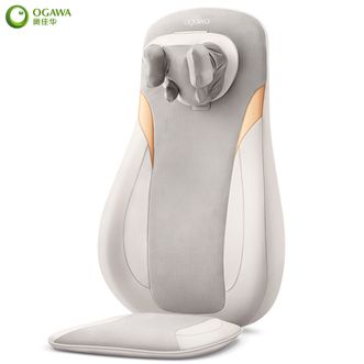 奥佳华/Ogawa  全身按摩垫 热敷颈椎按摩器家用背部腰部按摩椅躺坐垫腰椎颈肩部脖子按摩靠垫仿人手揉捏颈部按摩仪OG1305指摩师-太空灰