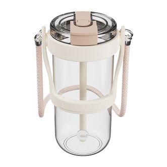 AKS  拎拎桶吸管塑料杯便携tritan大容量喝水杯子健身水壶1500ml  AKS677