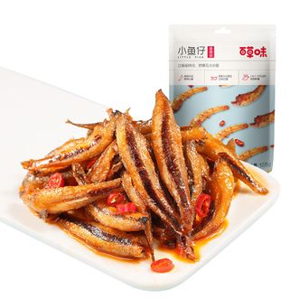 百草味 香辣小鱼仔105g*3袋 海鲜零食 开袋即食 休闲小吃 香辣小鱼干