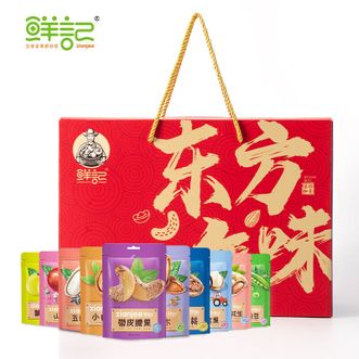 鲜记/xianjee  东方年味（10袋装）坚果炒货礼盒1.516kg/盒