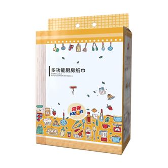 奇强  悬挂多功能厨房纸吸油纸吸水纸加厚厨房专用抽纸 500张(200mmx195mm/张)*3包（TH）