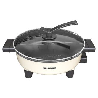 美菱/MELNG  家用5L多用途锅不粘涂层MT-W5120Y  鸳鸯锅