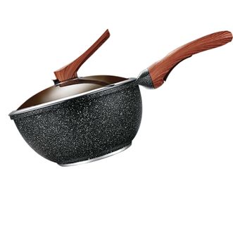 翰乐  臻岩系列工艺炒锅28cm 食品级安全材质易清洗耐磨炒锅不挑炉灶