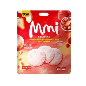 甘源  草莓白桃味米饼168g*4袋 益生元健康解馋网红休闲零食品小吃