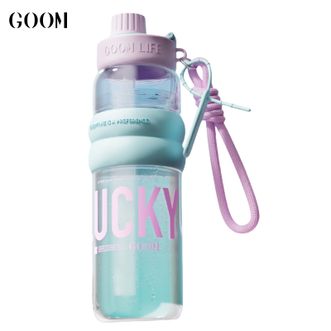 格沫/GOOM  轻运动系列水壶850ml夏季女生上学便携新款高颜值吸管水杯GM-24SS-S5青绯粉