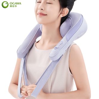 奥佳华/Ogawa  颈椎按摩器 热敷颈部肩部按摩披肩 背部腰部腹部腿部加热按摩器肩颈脖子颈椎斜方肌仿人手揉捏按摩仪OG-2608颈美人-暮山紫
