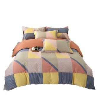 因为+所以  动感拼图-全棉四件套床品套件床单被套枕套床上用品 BSA-010