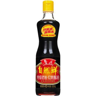 鲁花  自然鲜系列 特级老抽酱油500ml 调味品 红烧酱油