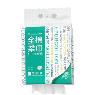 全棉时代/PURCOTTON  悬挂式全棉柔巾45gsm，20*20cm，300片/包（单位：包）