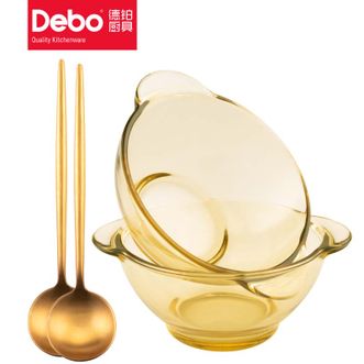 德铂（Debo）  碗汤勺套装厨房用具带耳饭碗勺子餐具套装吉尔