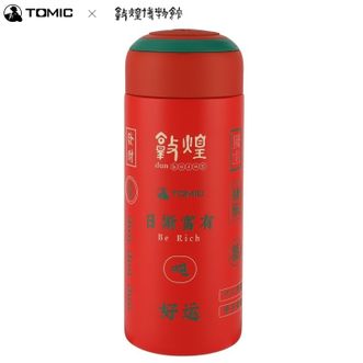 特美刻TOMIC 敦煌联名保温杯【乐舞绯红 370ML】便捷随行杯316不锈钢水杯赢杯高颜值复古男女杯子