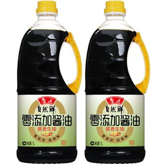 鲁花  然鲜零添加酱油  酱香生抽1L*2瓶 家用特级生抽厨房调味品