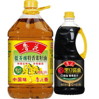 鲁花  菜籽油5L+黑豆原汁酱油1.98L