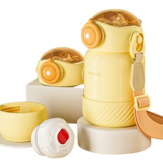 英氏（YEEHOO）  小飞侠儿童保温杯 柠檬黄