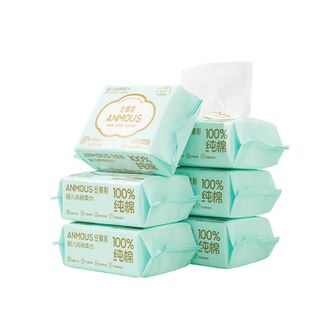 安慕斯（Anmous）  棉柔巾洗脸巾干湿两用80抽*6包A-CMRJS80-6