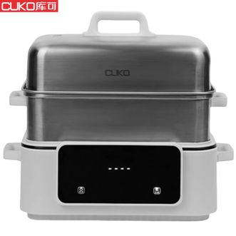 CUKO  17L双层电蒸锅电蒸笼智能预约电火锅料理机电煮锅涮锅 多功能锅蒸蛋器蒸包子蒸馒头蒸饺蒸海鲜热饭早餐机料理锅奶瓶消毒多用途锅GY-515米色