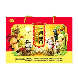 十月稻田  五谷杂粮礼盒4kg糯米糙米高粱米大黄米杂粮粗粮饭