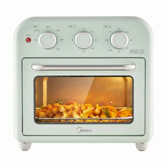 美的（Midea） 电烤箱 PT1510 家用空气炸锅一体多功能全自动可视化智能烘烤蛋糕面包15升大容量 青提绿