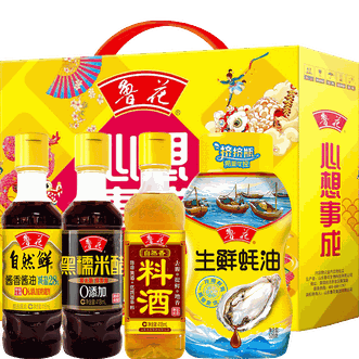 鲁花  调味品礼盒 酱油418ml+米醋418ml+料酒418ml+蚝油528g