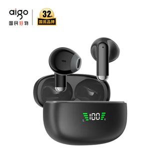 爱国者（aigo）  蓝牙耳机TQ15 HIFI音质蓝牙耳机长续航电量数显适用苹果小米手机魅影黑