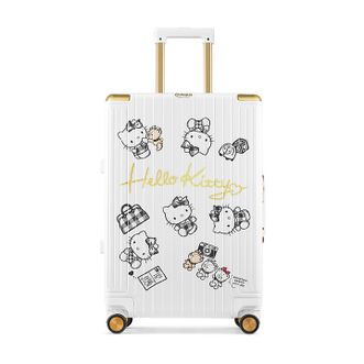 银座  28寸 铝框箱七夕礼物万向轮大容量行李箱 钢琴白-英伦时尚 银座  28寸 铝框箱七夕礼物万向轮大容量行李箱 钢琴白-英伦时尚