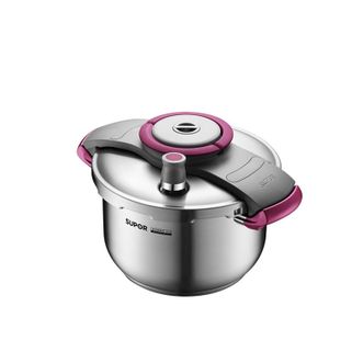 苏泊尔(SUPOR)   高压锅燃气压力锅304不锈钢高压锅 电磁炉煤气通用 防爆悦提系列 玫红 直径 22cm 5L