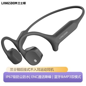 兰士顿  运动耳机专业运动跑步蓝牙耳机户外骑行不入耳后挂式 云岩灰
