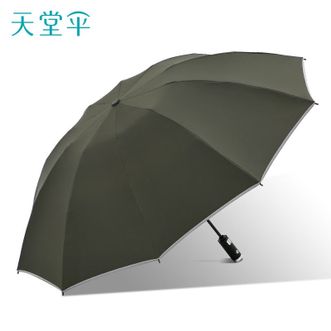 天堂伞  全钢大号雨伞全自动折叠商务纯色抗风拒水晴雨两用伞 纽曼绿