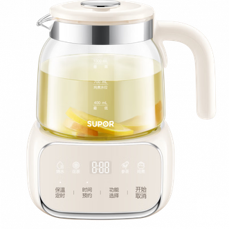 苏泊尔（SUPOR）  全玻璃恒温养生壶家用多功能办公室纯玻璃小型煮茶壶电水壶调奶壶1L SW-10Y05Q