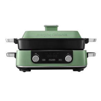 摩飞  电锅一体电火锅 蒸锅电蒸锅料理锅 多功能电煮锅煎炒一体 MR9099 5L 清新绿 标配