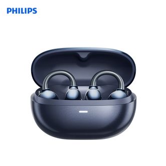 飞利浦（PHILIPS）  蓝牙耳机 TAT3469-蓝色 耳夹式无线开放挂耳式骨传导概念不入耳运动跑步通话降噪适用于华强北蓝牙耳机