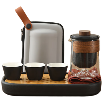 一品仟堂  旅行茶具陶瓷茶具套装德化轻便茶生活1壶3杯