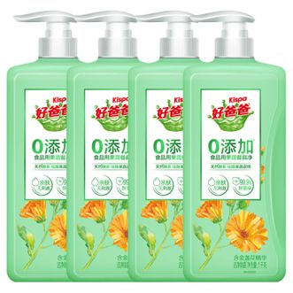 好爸爸Kispa 食品级 果蔬餐具净1kg*4瓶 西柚味