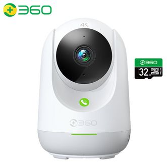360  智能摄像头9pro+32G内存卡室内看护 800万像素微光全彩AI人形侦测手机查看双频WiFi母婴宠物看护器