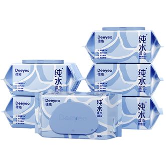 德佑/Deeyeo  纯水湿巾弱酸离子 亲肤湿纸巾80抽*3包/6包