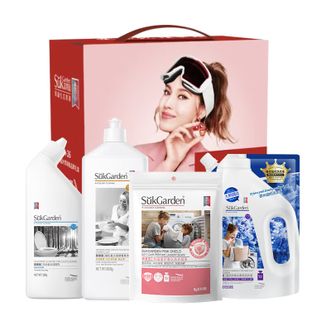 蔬果园/SukGarden  大师调香繁花系列高端家清礼盒 大师调香品牌礼盒4件套 洗衣凝珠 洗衣液 餐具净 洁厕剂