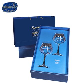 CRYSTALEX  捷克水晶红酒杯高端勃艮第酒杯高级高脚杯子礼盒进口无铅酒具套装 无铅水晶·570ML风暴勃艮第酒杯