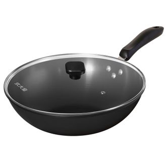 炊大皇（COOKER KING）  炒锅铁锅 健康无涂层平底煎炒锅32cm 氮化防锈玄铁XT32CG