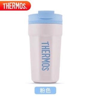 膳魔师（THERMOS）  咖啡杯400ml 高颜值不锈钢高真空随行杯男女便携咖啡杯保温杯 粉色