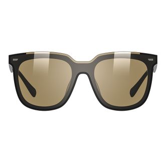 海伦凯勒（HELEN KELLER）D型方框太阳镜H2501N02 茶色镜片+亮黑框