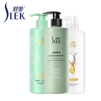 舒蕾/Slek  茶树洗发水530g+小苍兰洗发水510g+蚕丝护发素500g    2洗1护套装