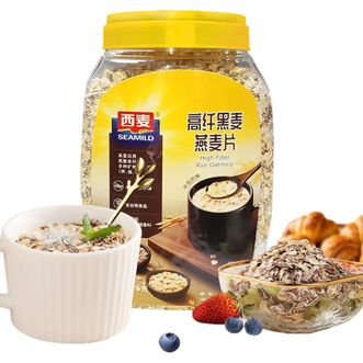 西麦SEAMILD  高纤黑麦谷物燕麦片1kg 高蛋白质0添加蔗糖营养即食冲饮
