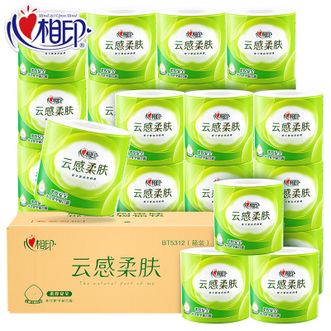 心相印卷纸茶语丝享系列4层110g*27卷整箱纸巾卫生纸立体卷筒纸家用厕纸