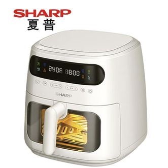 夏普/Sharp  8升大容量空气炸锅 防烫手把 不用翻面 家用 全自动 可视 实用 炸烤箱一体机KF-AF-E80VK-W