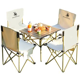 徽羚羊  4人碳钢套装（方桌+大号白椅*4）