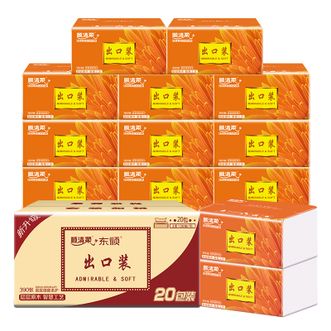 顺清柔抽纸出口装3层130抽*20包抽取式面巾纸（整箱销售）