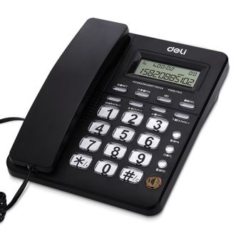 得力/deli  电话机座机 固定电话 办公家用 免电池 带计算机功能 792黑