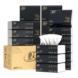 黑天马  抽纸100抽*24包3层擦手纸厕纸品餐巾纸整箱卫生纸