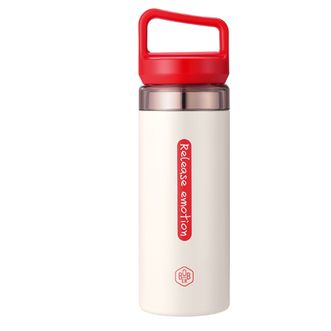 博堡/BOBER  悦享泡茶师运动水杯保温杯400ml 简约男女士便携水杯学生上班族随手杯户外运动随行杯不锈钢杯子 红色